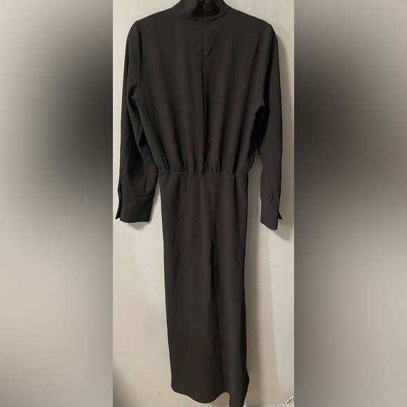 NWOT Zara High Neck Long Sleeves Maxi Dress in Black. Size Small - Picture 2 of 9
